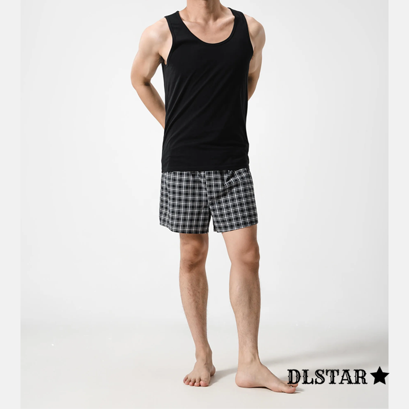 [BUNDLE OF 3] DLSTAR Men's 100% Cool Compact Cotton Tank Top Sleepwear