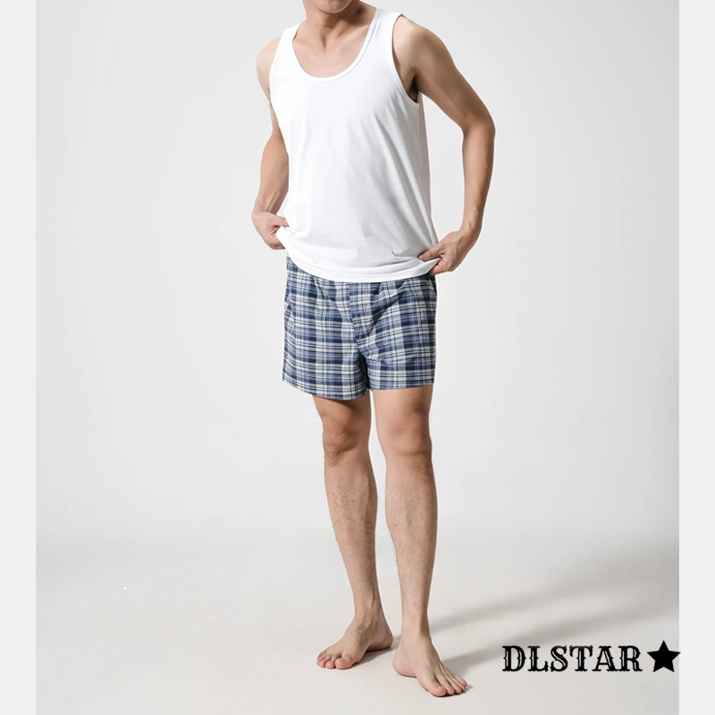 [BUNDLE OF 3] DLSTAR Men's 100% Cool Compact Cotton Tank Top Sleepwear