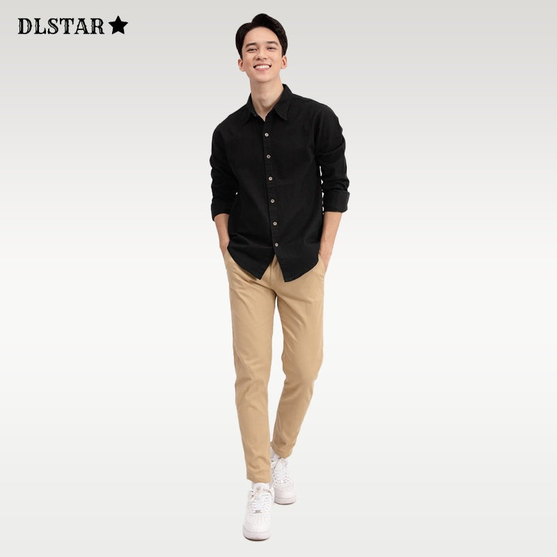 Dlstar Men's Stretchable Cotton Khaki Pants