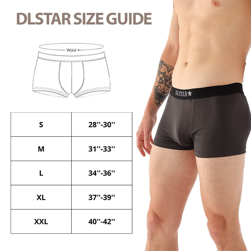 [BUNDLE OF 4] DLSTAR Print Men Silk Soft Boxer Underwear | Soft | Silky | Men Boxers | Comfortable wear Bigger Sizing