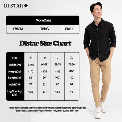 Dlstar Men's Stretchable Cotton Khaki Pants