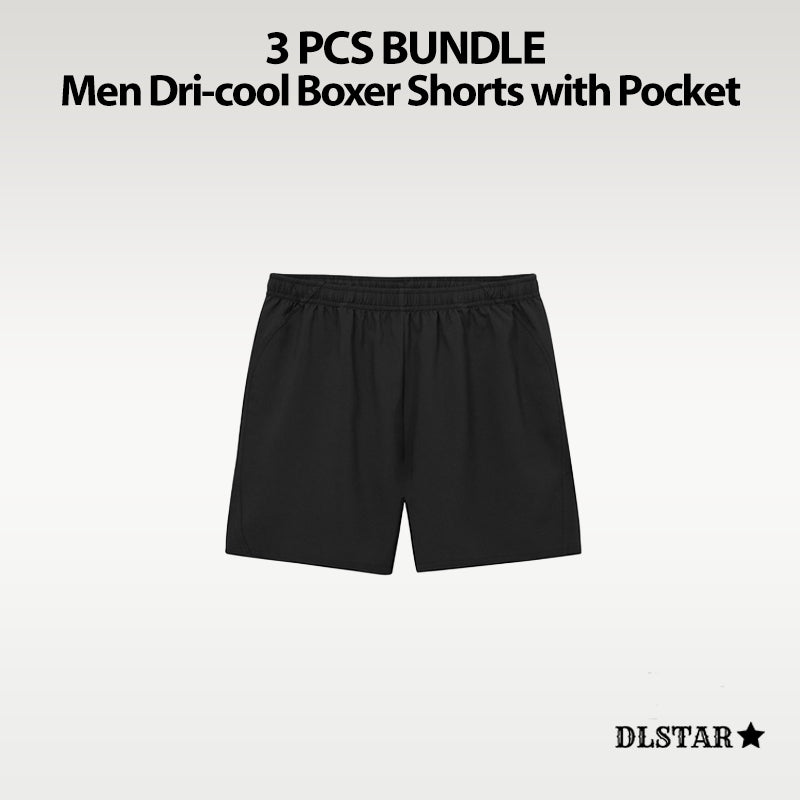 [BUNDLE OF 3] DLSTAR Men Dri-Cool Boxer Shorts